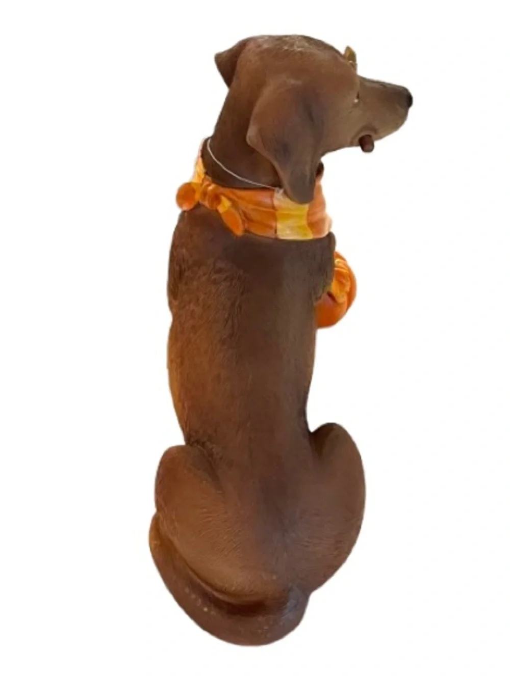 🆕- Autumn Dachshund Dog Resin Figurine with Orange Pumpkin Accent